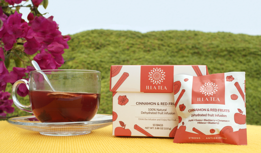 Cinnamon & red fruits infusion sachet and box