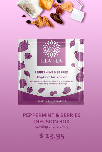 Peppermint & Berries Infusion Box, calming and relaxing